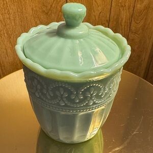 Pioneer Woman sugar dish Jade Green Glass